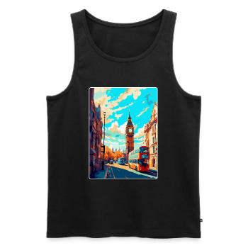 London England Uk Vintage Travel Poster Souvenir - Men's Premium Organic Tank Top - black - Front - Michal (187cm)