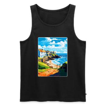 Gorran Haven Angleterre Royaume-Uni Affiche de voyage Souvenir WPA - Débardeur bio Premium Homme - noir - Devant - Michal (187cm)