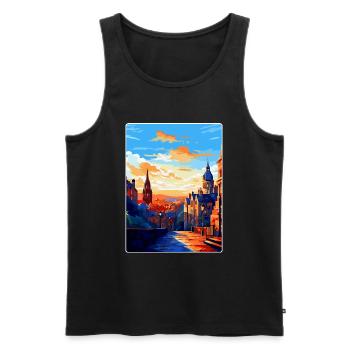 Edinburgh Schottland Großbritannien Reiseposter Souvenir WPA - Männer Premium Bio Tank Top - Schwarz - Vorne - Michal (187cm)