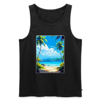 Islands Caribbean Travel Poster Souvenir - Men's Premium Organic Tank Top - black - Front - Michal (187cm)