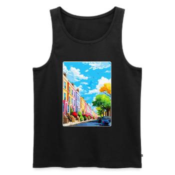 Notting Hill London England Uk Travel Poster WPA - Men's Premium Organic Tank Top - black - Front - Michal (187cm)