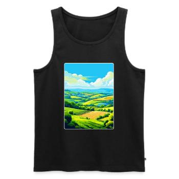 Camel Valley Cornwall England Uk Travel Poster WPA - Men's Premium Organic Tank Top - black - Front - AI Model Male 178 light (178cm)
