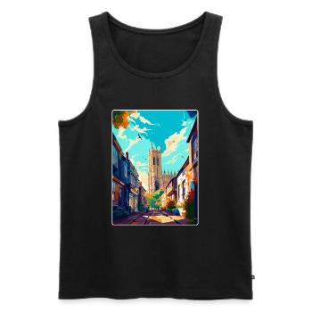 Canterbury England Uk Travel Poster Souvenir WPA - Men's Premium Organic Tank Top - black - Front - Michal (187cm)