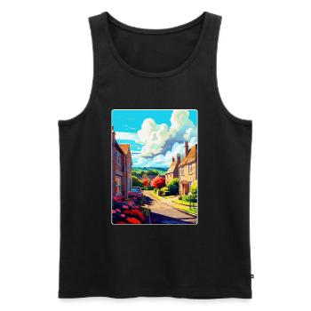 Bathampton England Uk Travel Poster Souvenir WPA - Men's Premium Organic Tank Top - black - Front - Michal (187cm)