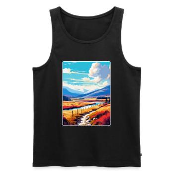 Cairngorms Scotland Uk Travel Poster Souvenir WPA - Men's Premium Organic Tank Top - black - Front - Michal (187cm)