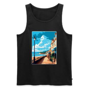Teignmouth England Uk Travel Poster Souvenir WPA - Men's Premium Organic Tank Top - black - Front - Michal (187cm)