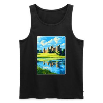 Leeds Castle England Uk Travel Poster Souvenir WPA - Men's Premium Organic Tank Top - black - Front - Michal (187cm)