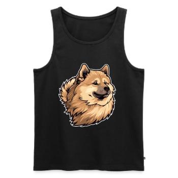 Eurasier Tête de chien - Débardeur bio Premium Homme - noir - Devant - Michal (187cm)