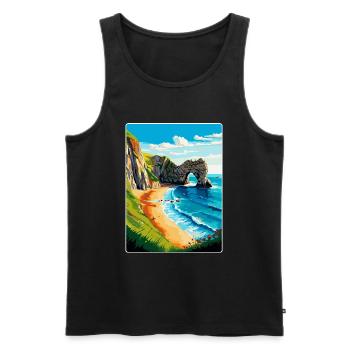 Durdle Door England Uk Reise Poster Souvenir WPA - Männer Premium Bio Tank Top - Schwarz - Vorne - AI Model Male 178 light (178cm)