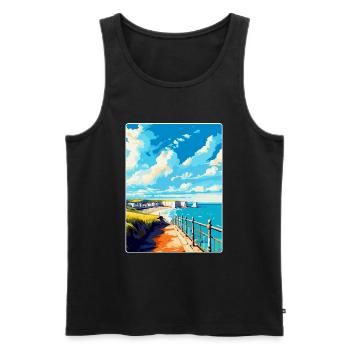 Eastbourne Sussex Vintage Travel Poster Souvenir - Men's Premium Organic Tank Top - black - Front - Michal (187cm)