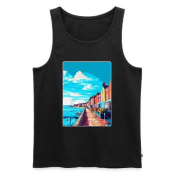 Weymouth England Uk Vintage Reiseposter Souvenir - Männer Premium Bio Tank Top - Schwarz - Vorne - Michal (187cm)
