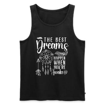 Rêver, Motivation spirituelle, Ésotérisme - Débardeur bio Premium Homme - noir - Devant - Michal (187cm)