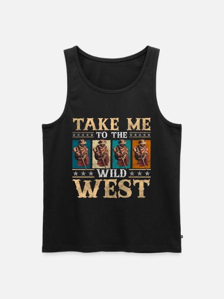 Western Liberty Rodeo Texas - Men's Premium Organic Tank Top - black