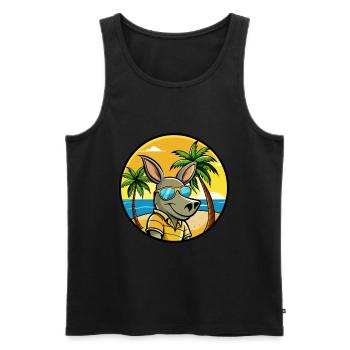 Aardvark Funny Cartoon Lunettes de soleil de plage d’été - Débardeur bio Premium Homme - noir - Devant - Michal (187cm)