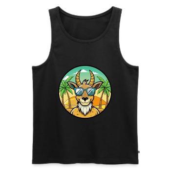 Lunettes de soleil de plage d’été de dessin animé drôle d’antilope - Débardeur bio Premium Homme - noir - Devant - Michal (187cm)