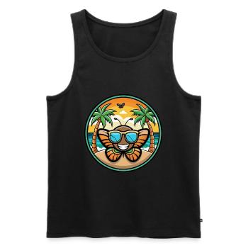 Schmetterling Lustige Cartoon Sommer Strand Sonnenbrille - Männer Premium Bio Tank Top - Schwarz - Vorne - AI Model Male 178 light (178cm)