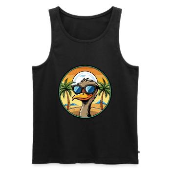 Emu Lustige Cartoon Sommer Strand Sonnenbrille Aufkleber - Männer Premium Bio Tank Top - Schwarz - Vorne - Michal (187cm)