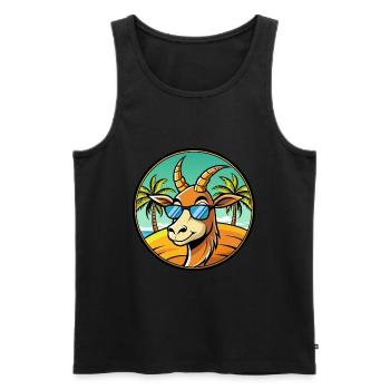 Antilope Lustige Cartoon Sommer Strand Sonnenbrille - Männer Premium Bio Tank Top - Schwarz - Vorne - Michal (187cm)
