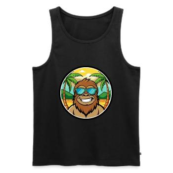 Bigfoot Lustige Cartoon Sommer Strand Sonnenbrille Cool - Männer Premium Bio Tank Top - Schwarz - Vorne - Michal (187cm)