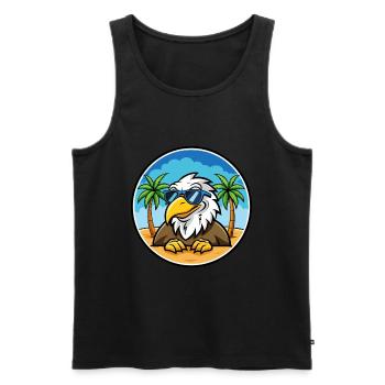 Adler Lustige Cartoon Sommer Strand Sonnenbrille Cool - Männer Premium Bio Tank Top - Schwarz - Vorne - AI Model Male 178 light (178cm)