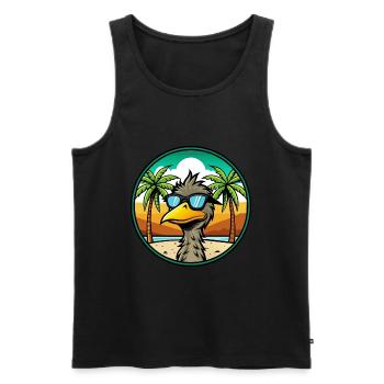 Emu Lustige Cartoon Sommer Strand Sonnenbrille Aufkleber - Männer Premium Bio Tank Top - Schwarz - Vorne - AI Model Male 178 light (178cm)