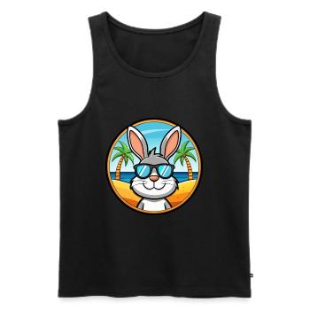 Rabbit Funny Cartoon Summer Beach Sunglasses Cool - Men's Premium Organic Tank Top - black - Front - Michal (187cm)