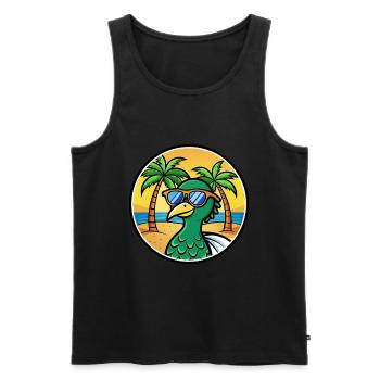 Peacock Funny Cartoon Summer Beach Sunglasses Cool - Men's Premium Organic Tank Top - black - Front - AI Model Male 178 light (178cm)