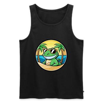 Lizard Funny Cartoon Summer Beach Sunglasses Cool - Men's Premium Organic Tank Top - black - Front - AI Model Male 178 light (178cm)