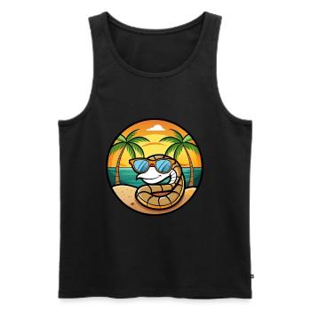 Snake Funny Cartoon Summer Beach Sunglasses Cool - Men's Premium Organic Tank Top - black - Front - Michal (187cm)