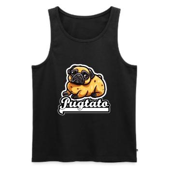 Pugtato Mops Kartoffel - Männer Premium Bio Tank Top - Schwarz - Vorne - Michal (187cm)