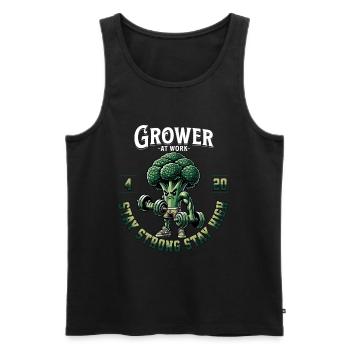 Brokkoli cannabis grower - Männer Premium Bio Tank Top - Schwarz - Vorne - AI Model Male 178 light (178cm)