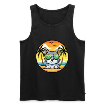 Lunettes de soleil australiennes Mist Cat Breed Cartoon Beach - Débardeur bio Premium Homme - noir - Devant - Michal (187cm)