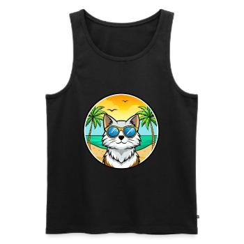 Forêt norvégienne Race Dessin animé Lunettes de soleil Plage - Débardeur bio Premium Homme - noir - Devant - Michal (187cm)