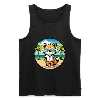 Javanais Race Dessin Animé Lunettes De Soleil Plage - Débardeur bio Premium Homme - noir - Devant - Michal (187cm)