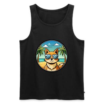 Tonkinois Race Chat Dessin Animé Lunettes De Soleil Plage - Débardeur bio Premium Homme - noir - Devant - Michal (187cm)