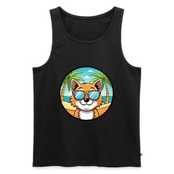 Bambino Cat Breed Cartoon Sunglasses Beach - Men's Premium Organic Tank Top - black - Front - AI Model Male 178 light (178cm)