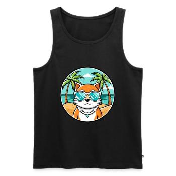 Hantilly Tiffany Cat Breed Cartoon Sunglass Beach - Men's Premium Organic Tank Top - black - Front - Michal (187cm)