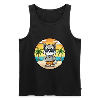 Javanais Race Dessin Animé Lunettes De Soleil Plage - Débardeur bio Premium Homme - noir - Devant - Michal (187cm)