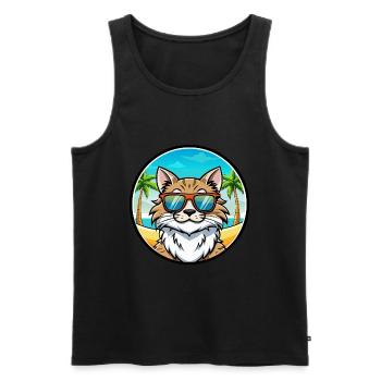 Maine Coon Cat Breed Cartoon Lunettes de soleil Beach - Débardeur bio Premium Homme - noir - Devant - Michal (187cm)