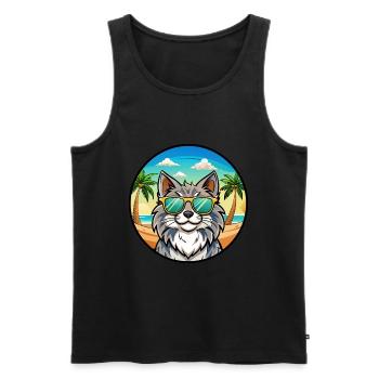 Forêt norvégienne Race Dessin animé Lunettes de soleil Plage - Débardeur bio Premium Homme - noir - Devant - Michal (187cm)