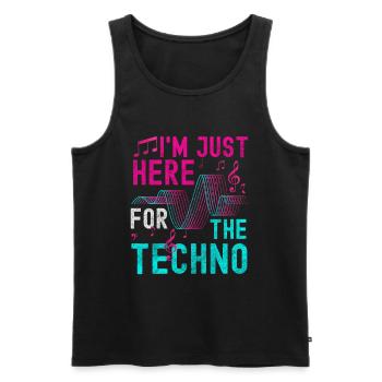 Techno Electro Dancing Jumpstyle - Débardeur bio Premium Homme - noir - Devant - AI Model Male 178 light (178cm)