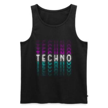 Techno Festival Dubstep Jumpstyle - Débardeur bio Premium Homme - noir - Devant - AI Model Male 178 light (178cm)