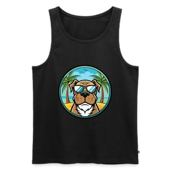Alpine Mastiff Dog Breed Cartoon Sunglasses Beach - Men's Premium Organic Tank Top - black - Front - Michal (187cm)