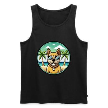 Aryan Molossus Chien Race Dessin Animé Lunettes De Soleil Plage - Débardeur bio Premium Homme - noir - Devant - Michal (187cm)
