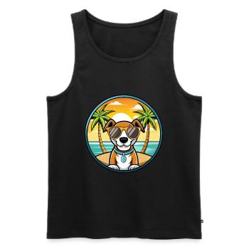 Ariege Pointer Dog Breed Cartoon Sunglasses Beach - Men's Premium Organic Tank Top - black - Front - Michal (187cm)