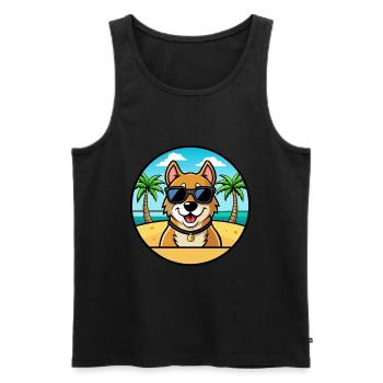 Alano Español Hunderasse Cartoon Sonnenbrille Strand - Männer Premium Bio Tank Top - Schwarz - Vorne - AI Model Male 178 light (178cm)