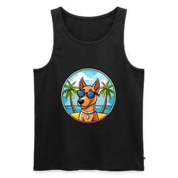 Andalusischer Windhund Rasse Cartoon Sonnenbrille Strand - Männer Premium Bio Tank Top - Schwarz - Vorne - Michal (187cm)