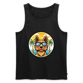 Australian Terrier Hunderasse Cartoon Sonnenbrille - Männer Premium Bio Tank Top - Schwarz - Vorne - Michal (187cm)