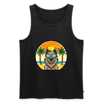 Belgische Groenendael Hunderasse Cartoon Sonnenbrille - Männer Premium Bio Tank Top - Schwarz - Vorne - Michal (187cm)