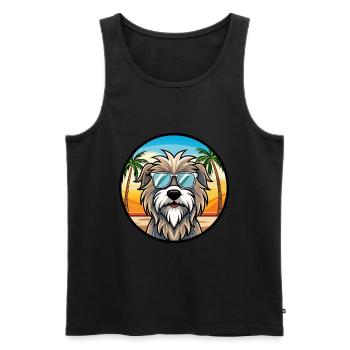 Bergamasco Shepherd Dog Breed Cartoon Sunglasses - Men's Premium Organic Tank Top - black - Front - Michal (187cm)